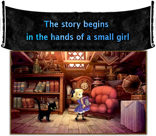 The story begins in the hands of a small girl.