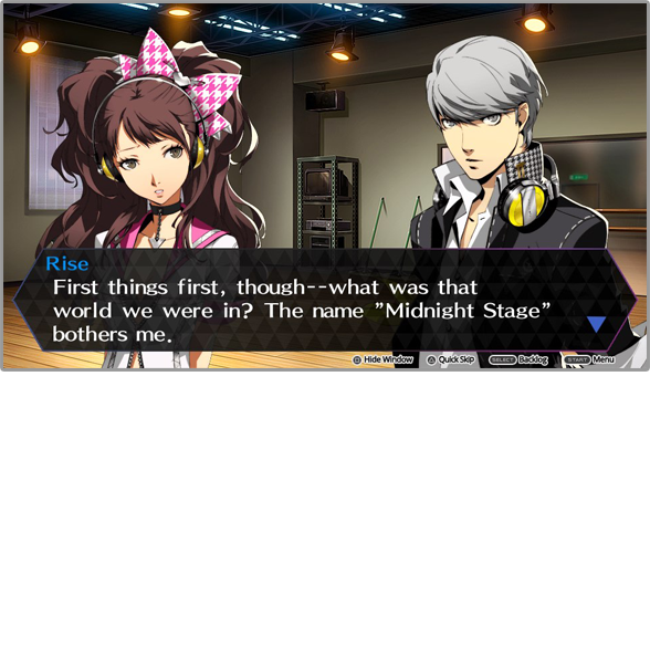 The protagonist and his friends, dragged into the “other side,” learn that it’s known as the Midnight Stage. It is there that the missing members of Kanamin Kitchen are being held captive.